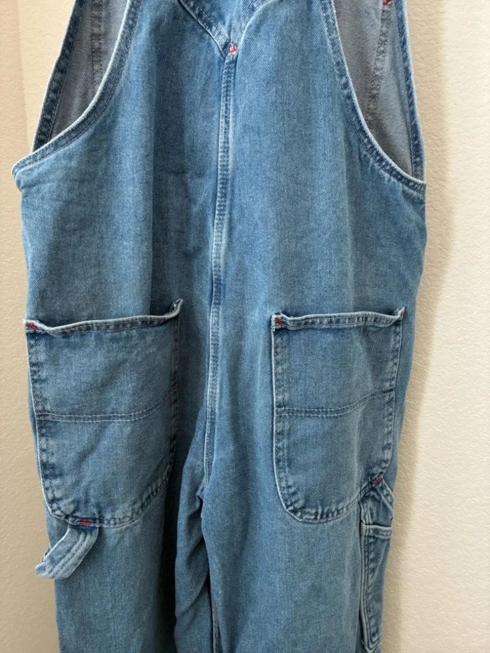 Vintage Dickies 30x30 denim blue overalls distressed destroyed well worn cotton